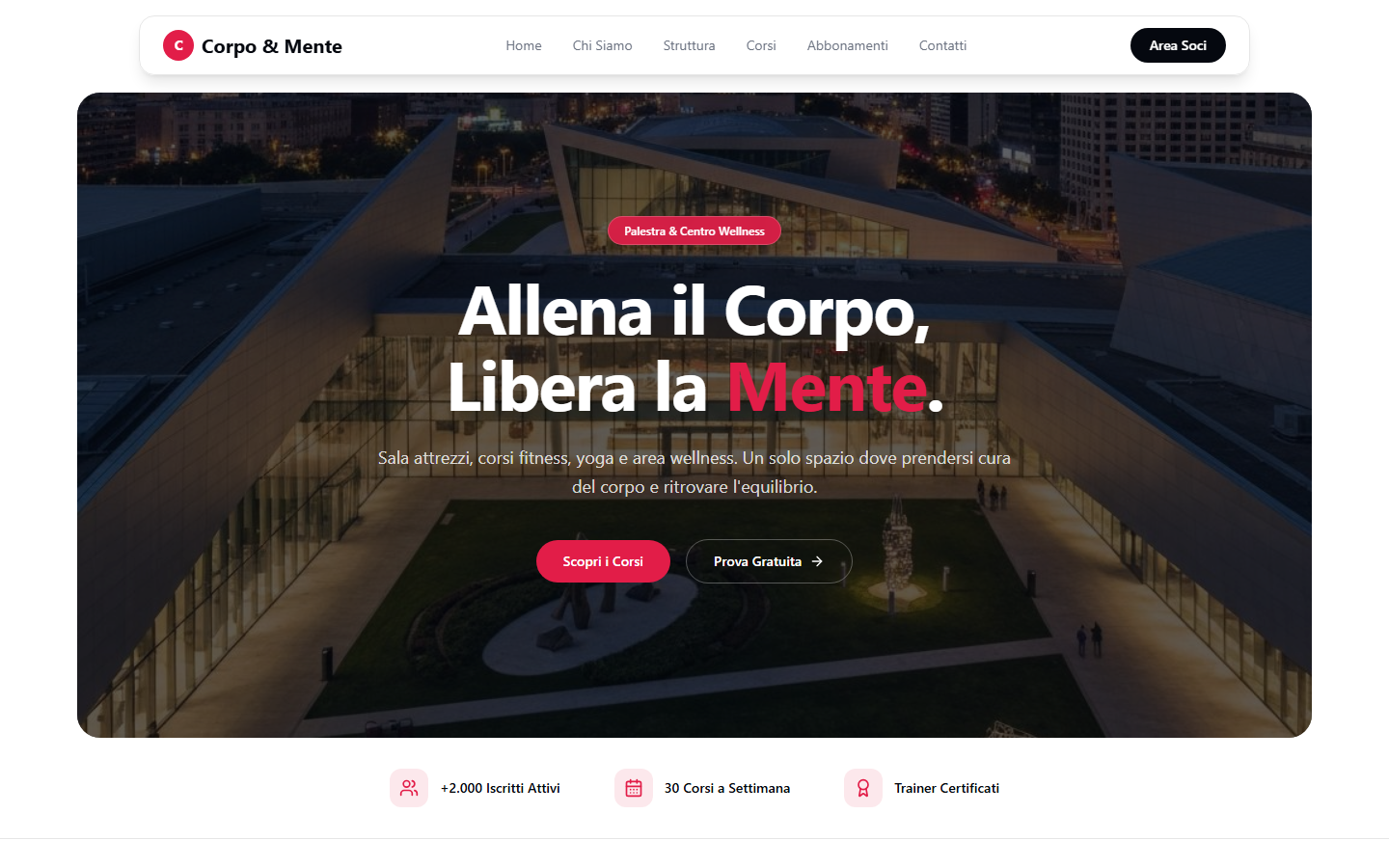 Anteprima del sito Palestra & centro wellness