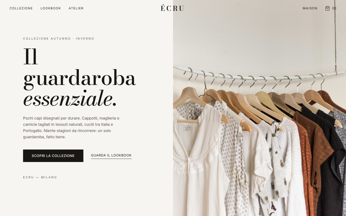 Anteprima del sito E-commerce moda luxury