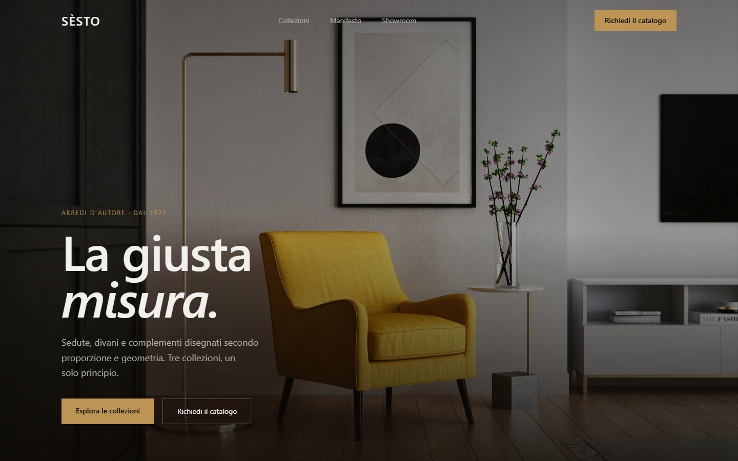 Anteprima del sito SÈSTO — catalogo arredo d'autore