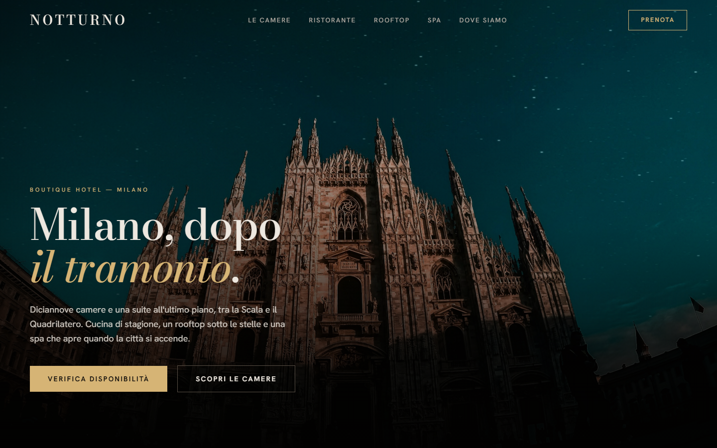 Anteprima del sito Sito per hotel & hospitality